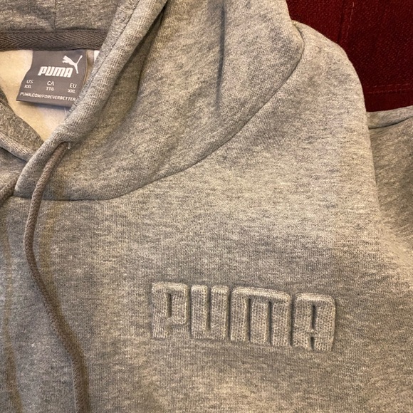 PUMA Embossed Men’s Hooded Gray Sweatshirt XLarge - Picture 2 of 7